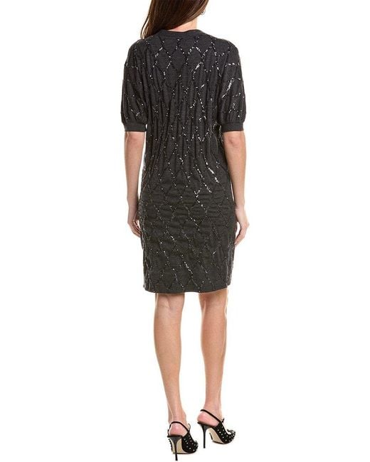Brunello Cucinelli Black Wool & Silk-blend Dress