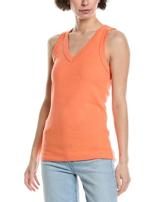Michael Stars Orange Maya Binding Tank