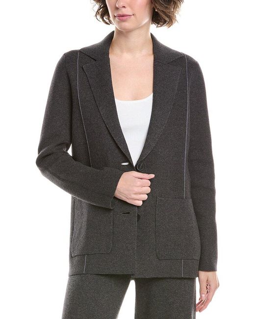 InCashmere Black In2 By Seamed Cashmere-Blend Blazer