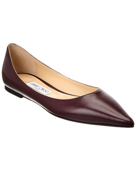 Jimmy Choo Brown Love Leather Flat