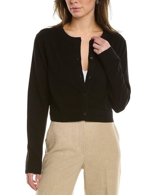 Carolina Herrera Black Cropped Cashmere & Silk-blend Cardigan