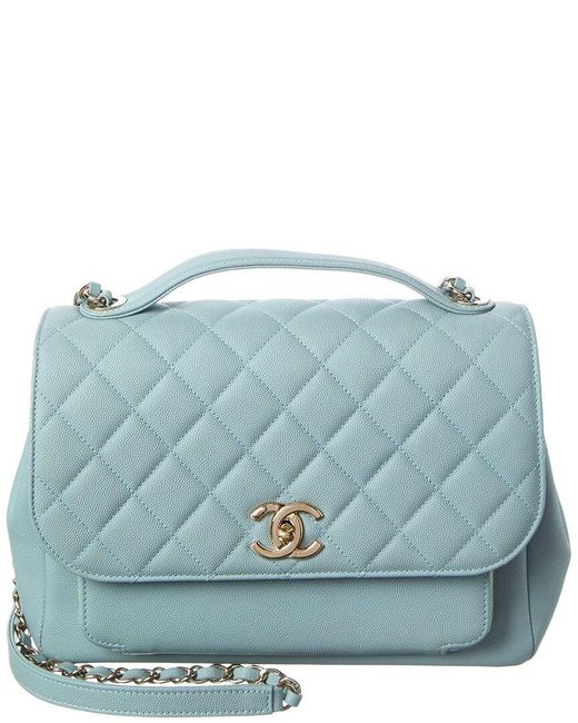 Chanel Blue Caviar Quilted Leather Large Business Affinity Flap (authentic Pre-loved)