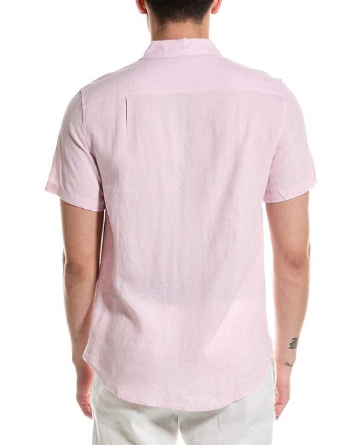 Onia Red Standard Linen-blend Shirt for men