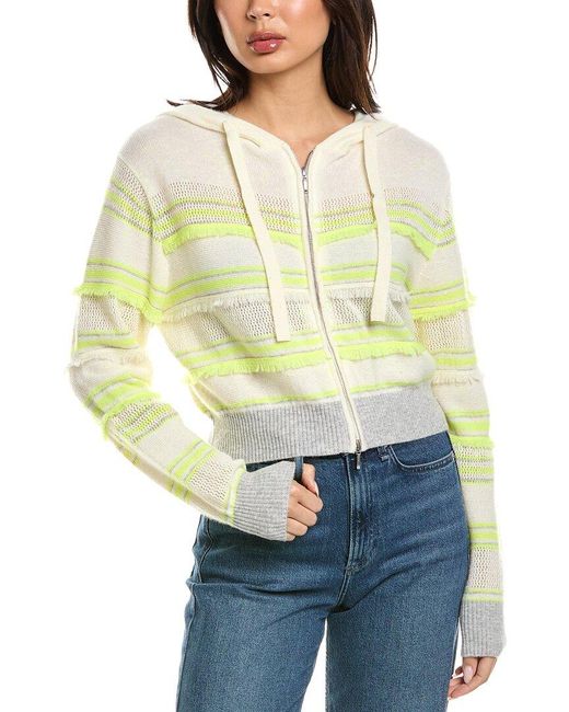 Brodie Cashmere Yellow Handbag Stripe Cashmere Hoodie