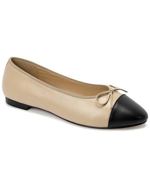 Tiffany & Fred Paris Black Two-Tone Leather Ballet Flat