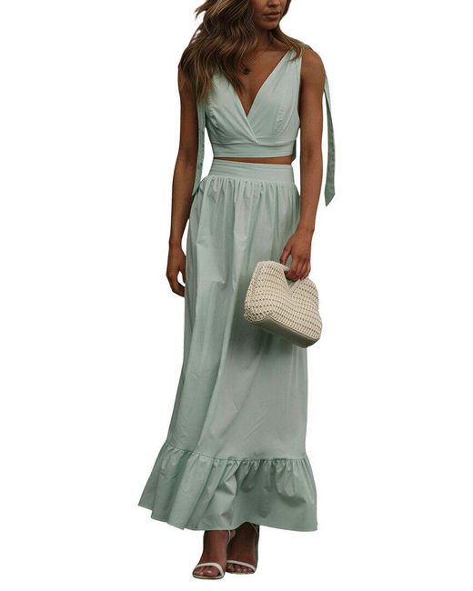 ENJOY PETRA Green 2Pc Top & Skirt Set