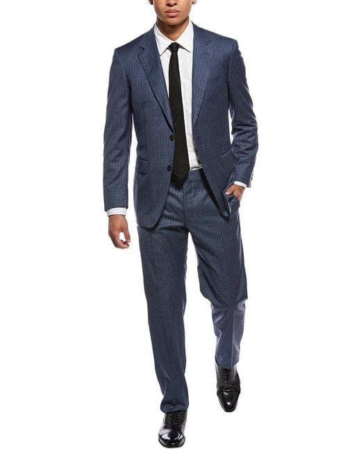 Canali Blue 2Pc Wool & Silk-Blend Suit for men