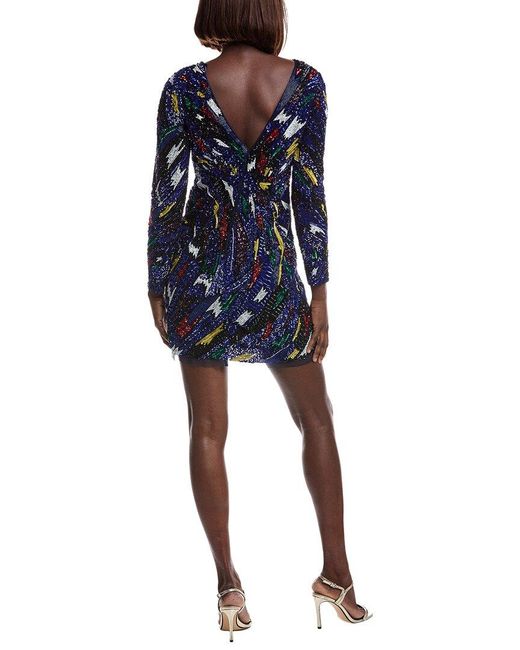 Liv Foster Blue Bianca Beaded Mini Dress
