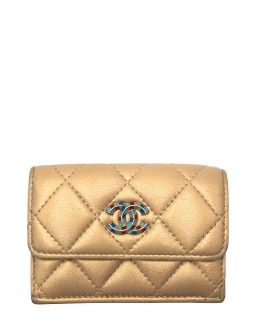 Chanel Natural Matelassé Leather Tri-fold Wallet (authentic Pre-loved)