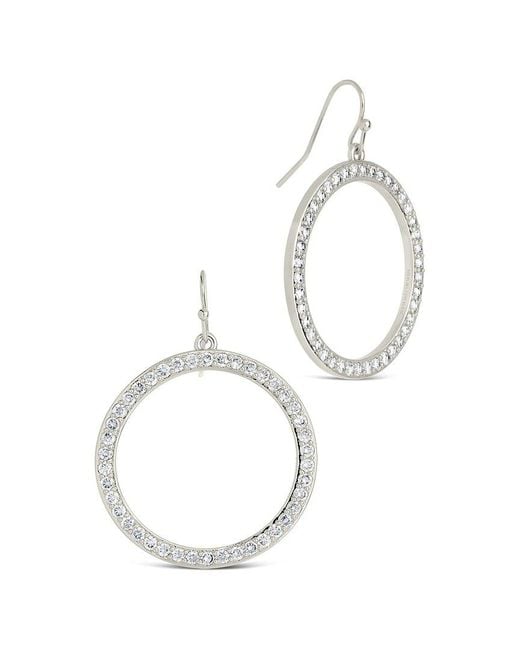 Sterling Forever White Rhodium Plated Cz Della Dangle Earrings