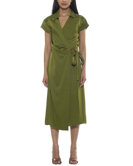 Alexia Admor Green Paris Wrap Dress