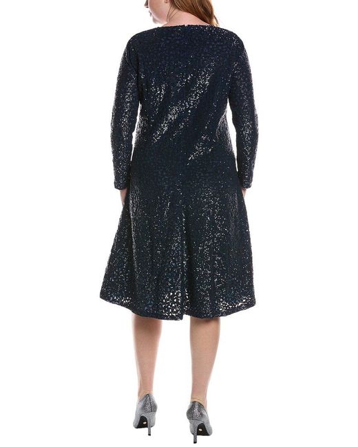 Michael Kors Blue Collection Sequin Flare Midi Dress