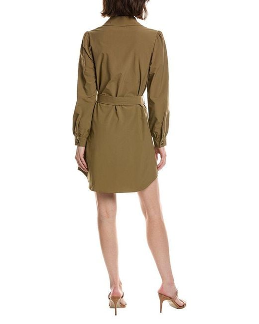 Pascale La Mode Natural Puff Sleeve Belted Shirtdress