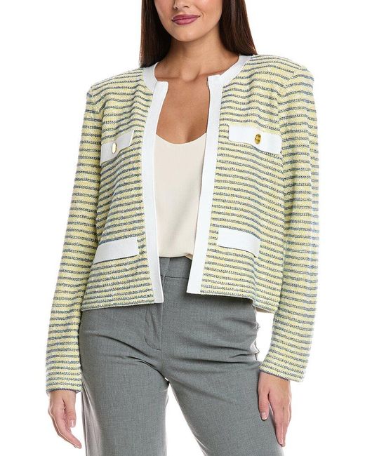 St. John Yellow Slub Tweed Knit Jacket