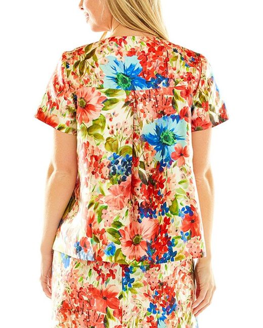 Sara Campbell Red Print Trapeze Jacket