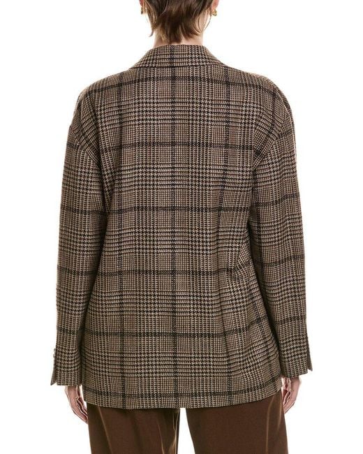 Officine Generale Brown Antonia Wool, Linen, & Silk-Blend Jacket