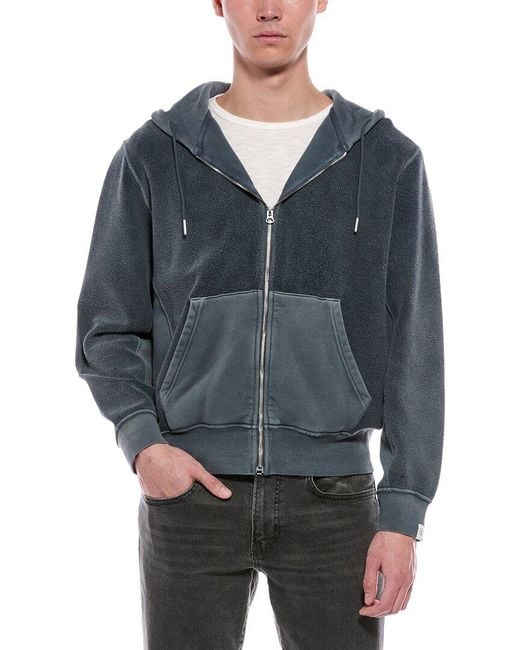 Rag & Bone Blue Milo Textured Hoodie for men