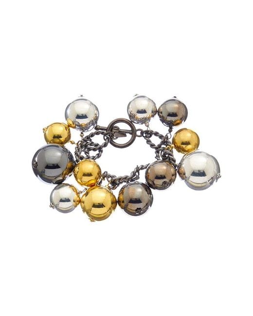 Kenneth Jay Lane White Plated Charm Bracelet