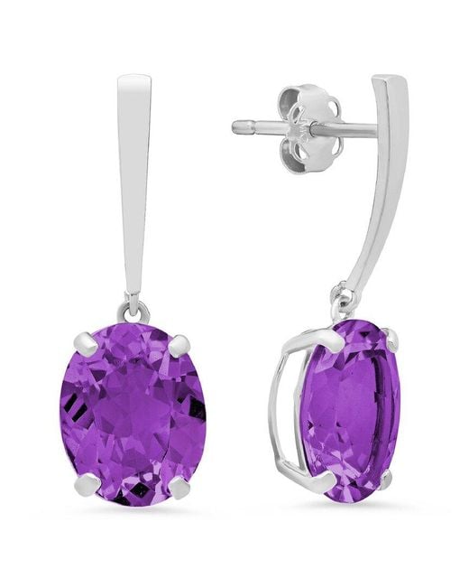 MaxColor Purple 14k 3.90 Ct. Tw. Amethyst Drop Earrings