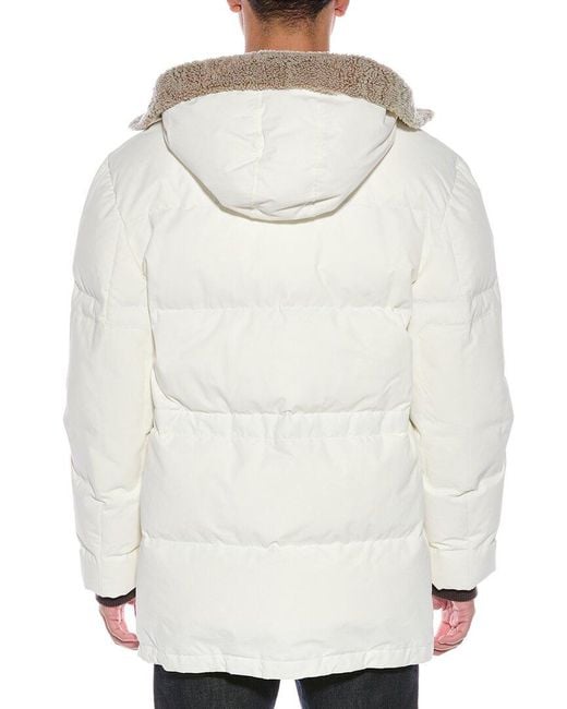 Brunello Cucinelli Natural Quilted Down Coat for men