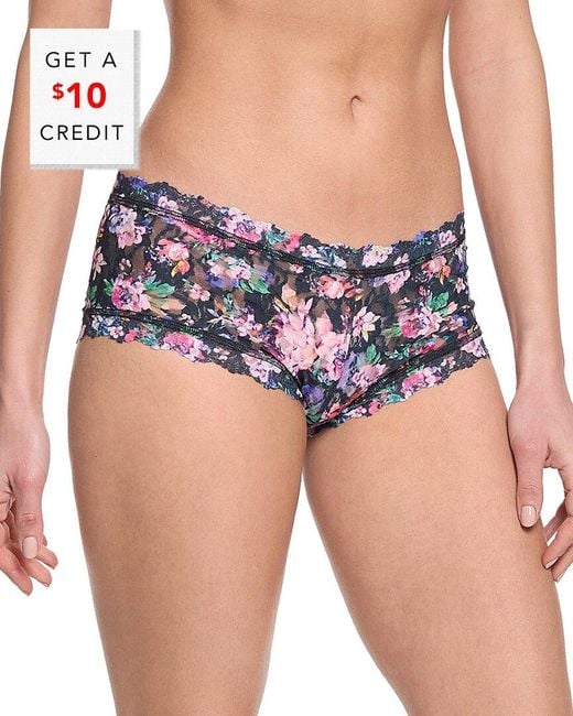 Hanky Panky Blue Printed Boyshortwith $10 Credit