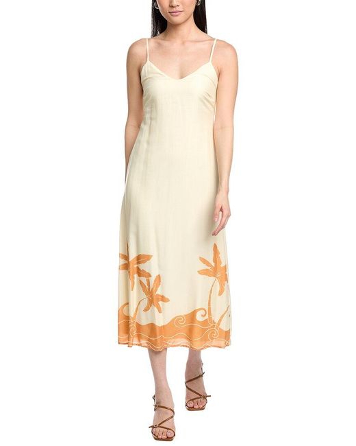 LOST AND WANDER White Sefina Linen-Blend Maxi Dress