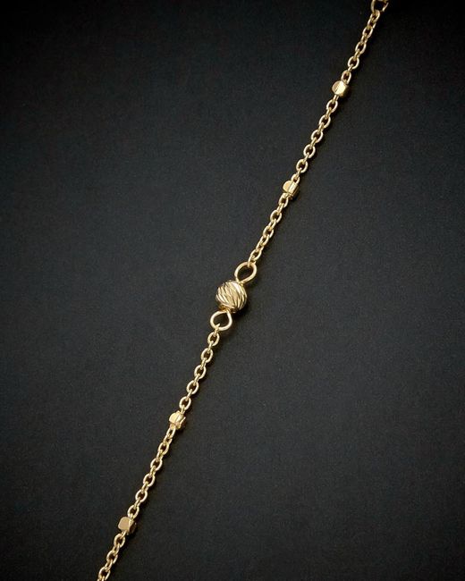 Italian Gold Black 14k Bead Station Necklace
