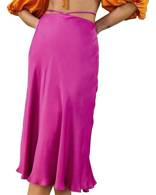 Farm Rio Pink Midi Skirt