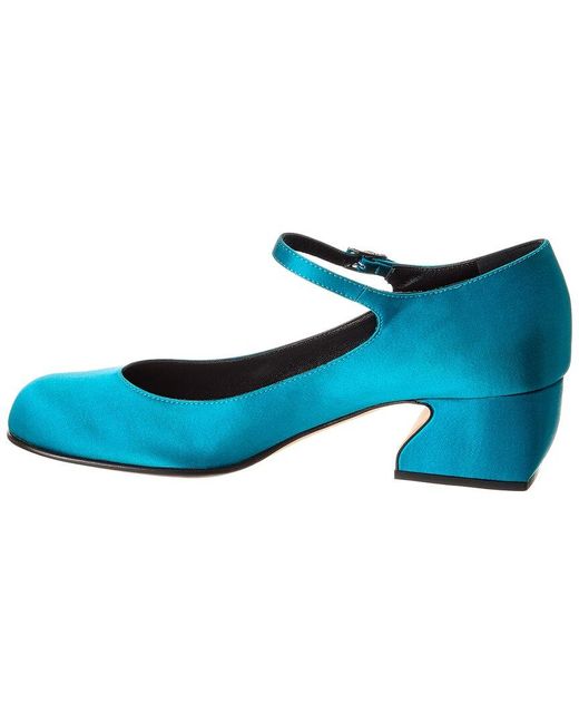 Sergio Rossi Blue Satin Pump