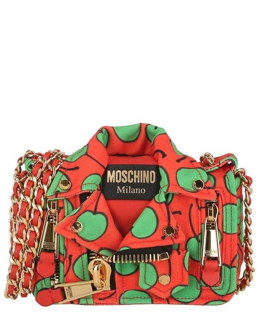 Moschino Red All-over Cherry Biker Bag