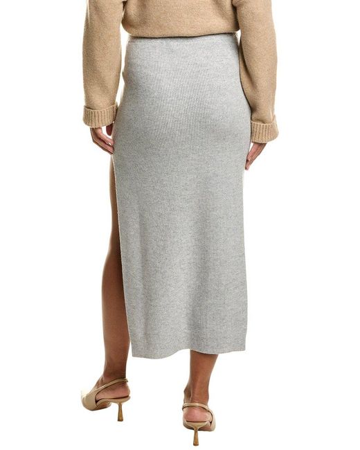 Brunello Cucinelli Gray Wool, Cashmere, & Silk-Blend Skirt