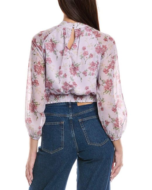 Brook + Lynn Blue Floral Top
