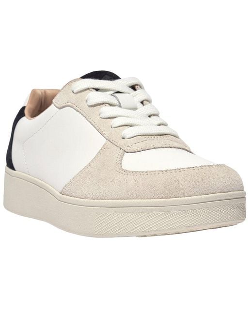 Fitflop White Rally Leather & Suede Sneaker