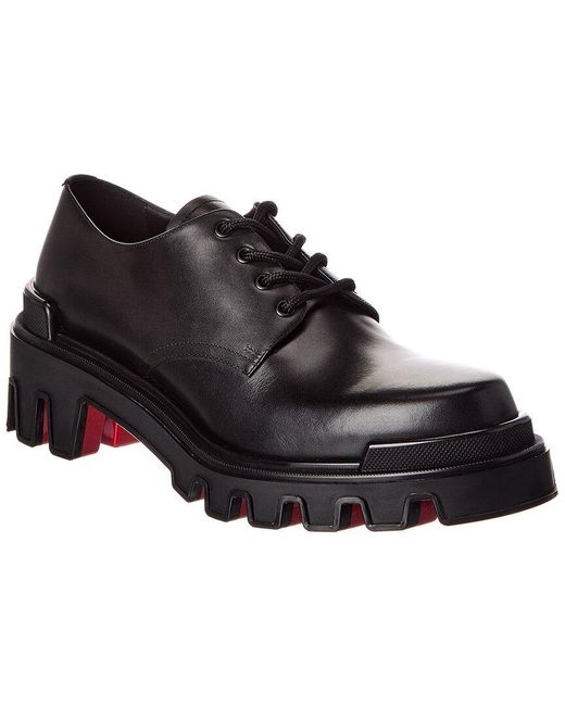 Christian Louboutin Black Trott Dune Leather Derby for men