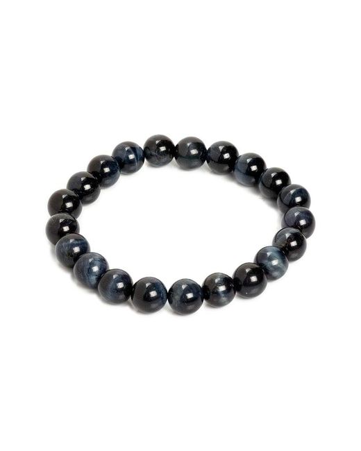 jean claude Black Jewelry Tiger Eye Bead Stretch Bracelet for men