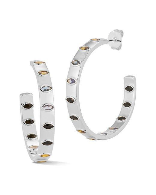Chloe and Madison White Jewelry Cz Ombre Hoops