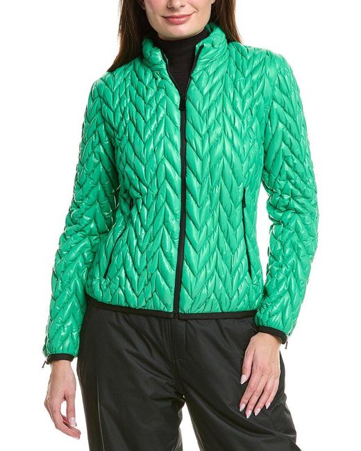 Khrisjoy Green Chevron Quilted Ski Jacket