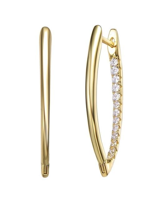 Genevive Jewelry Metallic 14k Over Silver Cz Earrings