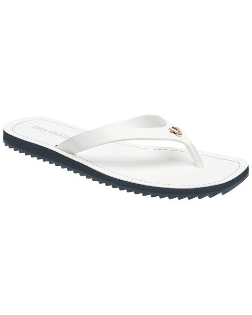True Religion White 's Flip Flop Sandals – Lightweight Rubber Sole With Iconic Logo