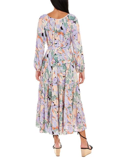 Traffic People Blue Woodstock Maxi Dress