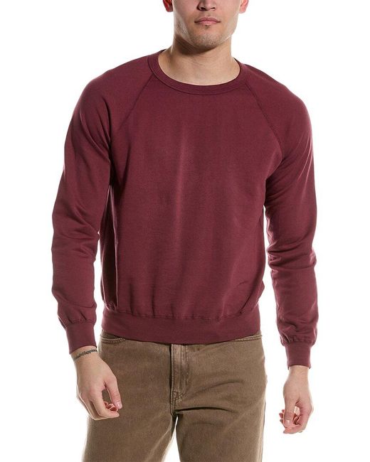 Save Khaki Red Fleece Crewneck Sweatshirt for men