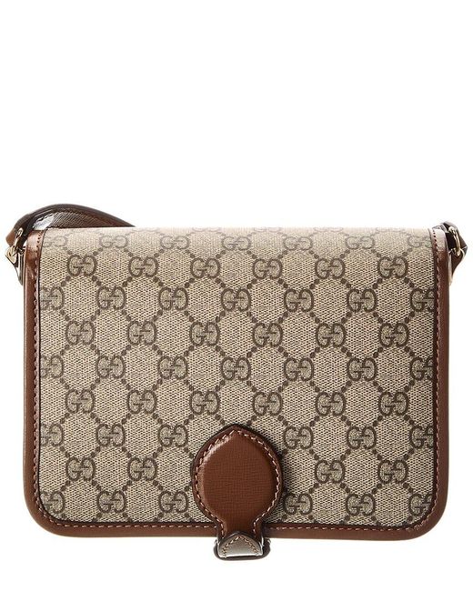 Gucci Brown Interlocking G Mini GG Supreme Canvas & Leather Crossbody