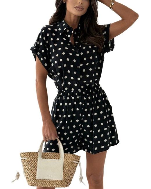 Kayla Paris Black Shirt & Short Set