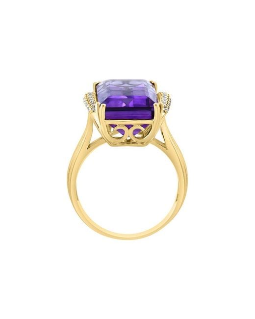 Effy Fine Jewelry Purple 14K 10.16 Ct. Tw. Diamond & Amethyst Ring