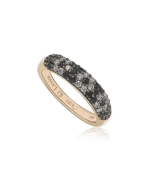 Suzy Levian CZ Jewelry Metallic Suzy Levian Silver Cz Stackable Ring