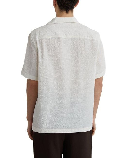 Reiss White Eclipse Cuban Crinkle Casual Shirt for men
