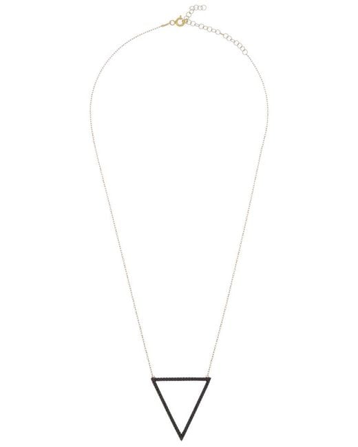 Amorium White 18K Over Cz Triangle Necklace