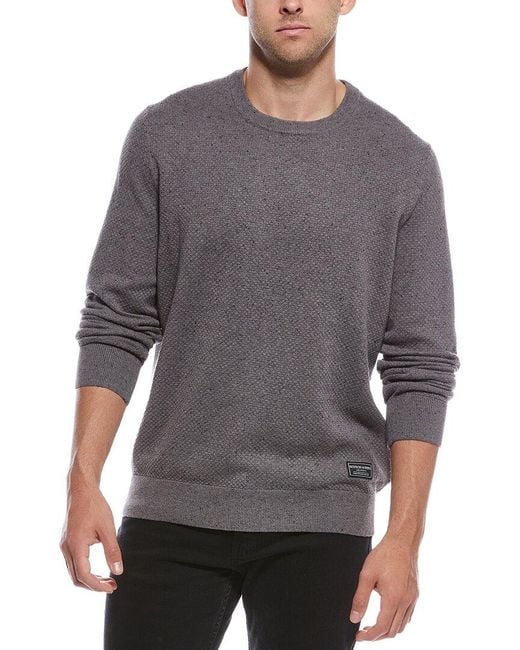 Scotch & Soda Gray Textured Stitch Crewneck Sweater for men