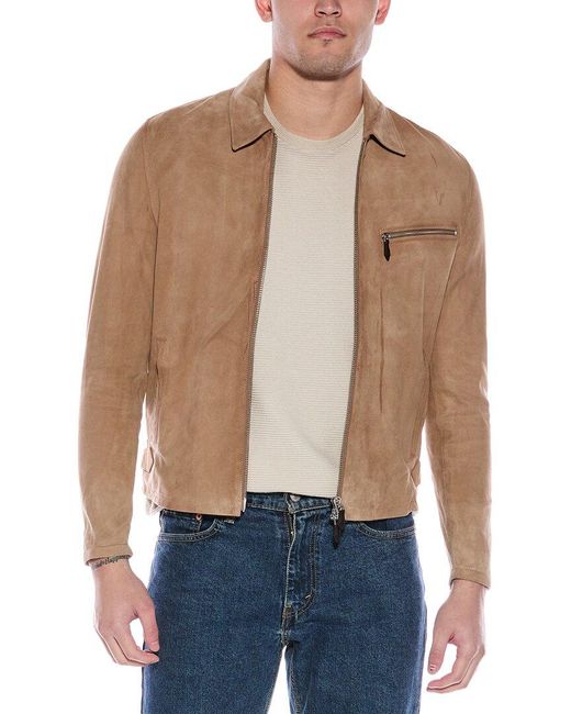 Reiss Blue Perry Suede Jacket for men