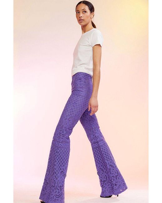Cynthia Rowley Purple Lace Fit & Flare Pant